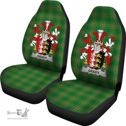 Irish Grady or O'Grady Coat of Arms Family Crest Ireland Car Seat Cover Irish National Tartan Irish County Car Seat Cover