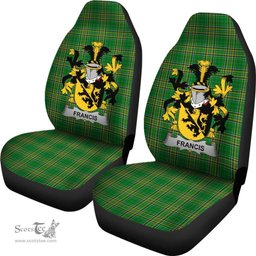 Irish Francis Coat of Arms Family Crest Ireland Car Seat Cover Irish National Tartan Irish County Car Seat Cover