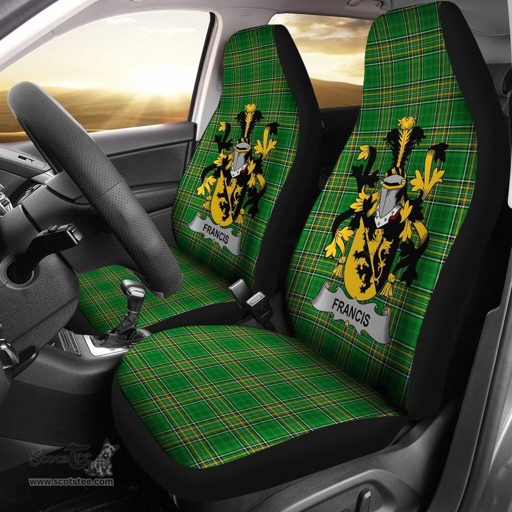 Irish Francis Coat of Arms Family Crest Ireland Car Seat Cover Irish National Tartan Irish County Car Seat Cover