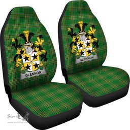 Irish Glennon or Glenane Coat of Arms Family Crest Ireland Car Seat Cover Irish National Tartan Irish County Car Seat Cover