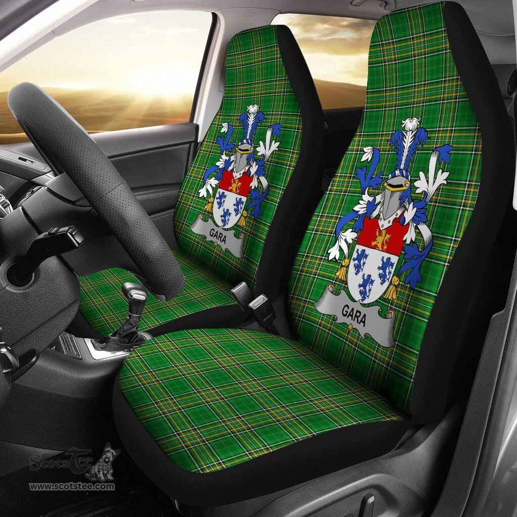 Irish Gara or O'Gara Coat of Arms Family Crest Ireland Car Seat Cover Irish National Tartan Irish County Car Seat Cover