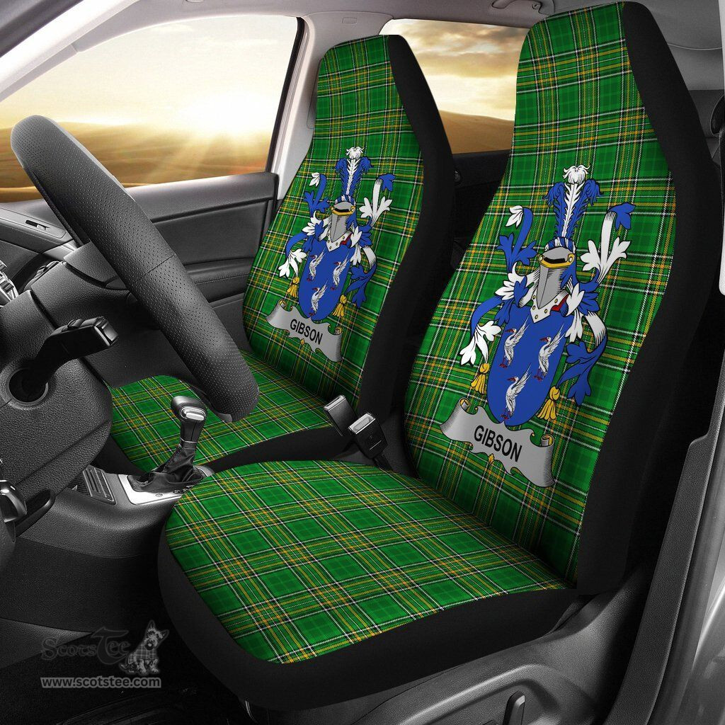 Irish Gibson Coat of Arms Family Crest Ireland Car Seat Cover Irish National Tartan Irish County Car Seat Cover