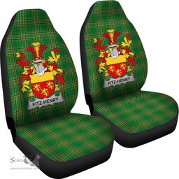 Irish Fitz-Henry Coat of Arms Family Crest Ireland Car Seat Cover Irish National Tartan Irish County Car Seat Cover