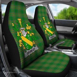 Irish Grumley Coat of Arms Family Crest Ireland Car Seat Cover Irish National Tartan Irish County Car Seat Cover