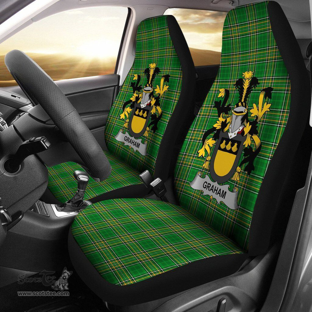 Irish Graham or Grahan Coat of Arms Family Crest Ireland Car Seat Cover Irish National Tartan Irish County Car Seat Cover