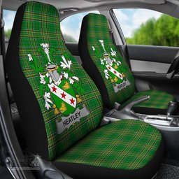 Irish Heatley Coat of Arms Family Crest Ireland Car Seat Cover Irish National Tartan Irish County Car Seat Cover