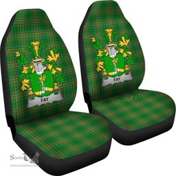 Irish Fay or O'Fee Coat of Arms Family Crest Ireland Car Seat Cover Irish National Tartan Irish County Car Seat Cover