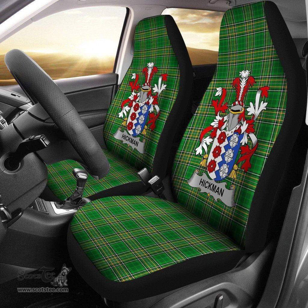 Irish Hickman Coat of Arms Family Crest Ireland Car Seat Cover Irish National Tartan Irish County Car Seat Cover