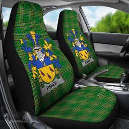 Irish Fisher Coat of Arms Family Crest Ireland Car Seat Cover Irish National Tartan Irish County Car Seat Cover