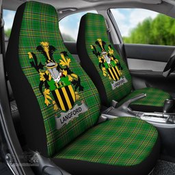 Irish Langford Coat of Arms Family Crest Ireland Car Seat Cover Irish National Tartan Irish County Car Seat Cover