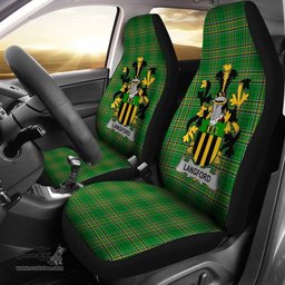 Irish Langford Coat of Arms Family Crest Ireland Car Seat Cover Irish National Tartan Irish County Car Seat Cover