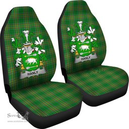 Irish Hanly or O'Hanley Coat of Arms Family Crest Ireland Car Seat Cover Irish National Tartan Irish County Car Seat Cover