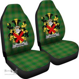 Irish Giggins Coat of Arms Family Crest Ireland Car Seat Cover Irish National Tartan Irish County Car Seat Cover