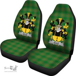 Irish Kyle Coat of Arms Family Crest Ireland Car Seat Cover Irish National Tartan Irish County Car Seat Cover