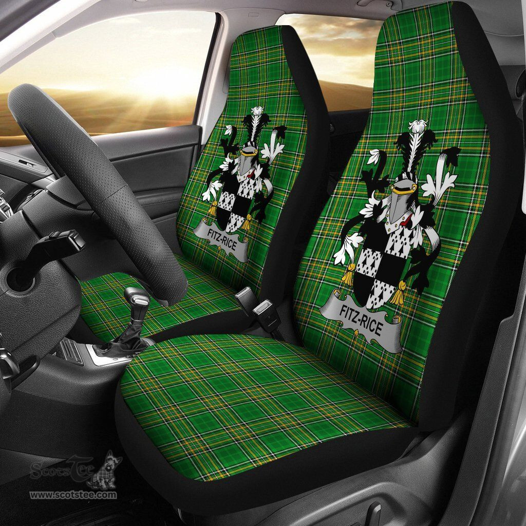 Irish Fitz-Rice Coat of Arms Family Crest Ireland Car Seat Cover Irish National Tartan Irish County Car Seat Cover