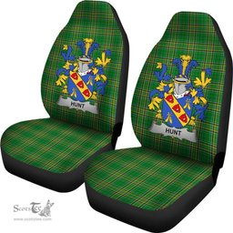 Irish Hunt Coat of Arms Family Crest Ireland Car Seat Cover Irish National Tartan Irish County Car Seat Cover
