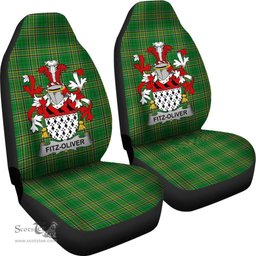 Irish Fitz-Oliver Coat of Arms Family Crest Ireland Car Seat Cover Irish National Tartan Irish County Car Seat Cover