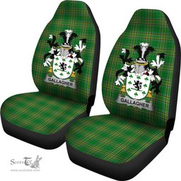 Irish Gallagher or O'Gallagher Coat of Arms Family Crest Ireland Car Seat Cover Irish National Tartan Irish County Car Seat Cover
