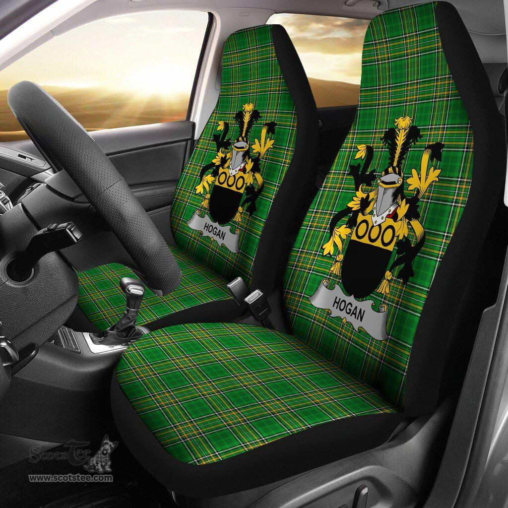 Irish Hogan or O'Hogan Coat of Arms Family Crest Ireland Car Seat Cover Irish National Tartan Irish County Car Seat Cover