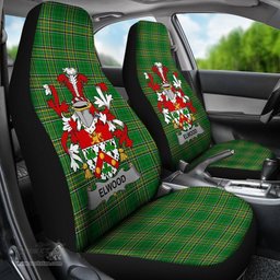 Irish Elwood Coat of Arms Family Crest Ireland Car Seat Cover Irish National Tartan Irish County Car Seat Cover