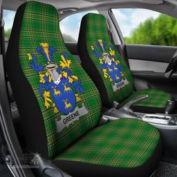 Irish Greene Coat of Arms Family Crest Ireland Car Seat Cover Irish National Tartan Irish County Car Seat Cover