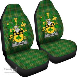 Irish Grehan or O'Greaghan Coat of Arms Family Crest Ireland Car Seat Cover Irish National Tartan Irish County Car Seat Cover