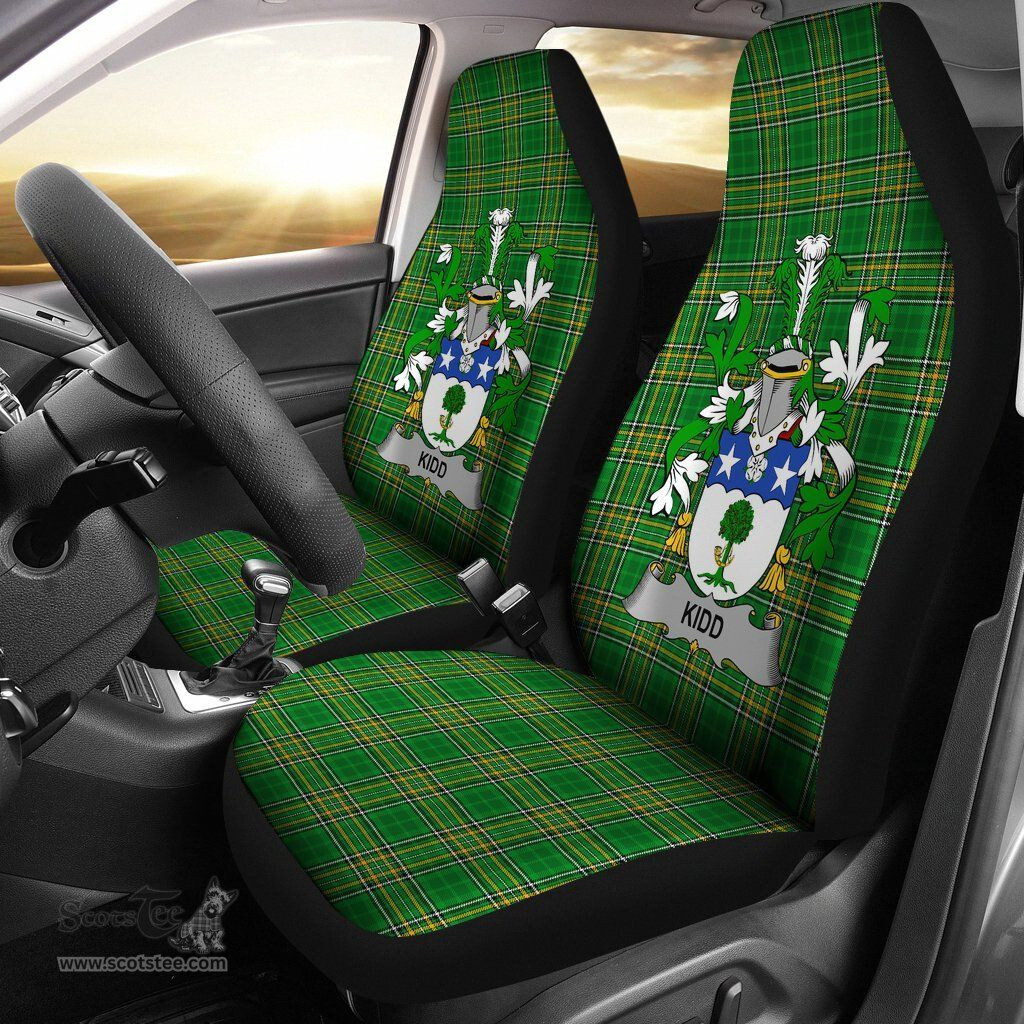 Irish Kidd Coat of Arms Family Crest Ireland Car Seat Cover Irish National Tartan Irish County Car Seat Cover