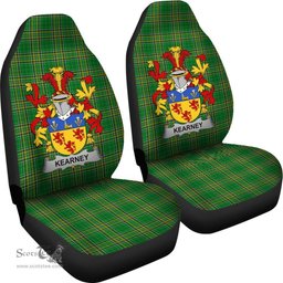 Irish Kearney or O'Kearney Coat of Arms Family Crest Ireland Car Seat Cover Irish National Tartan Irish County Car Seat Cover