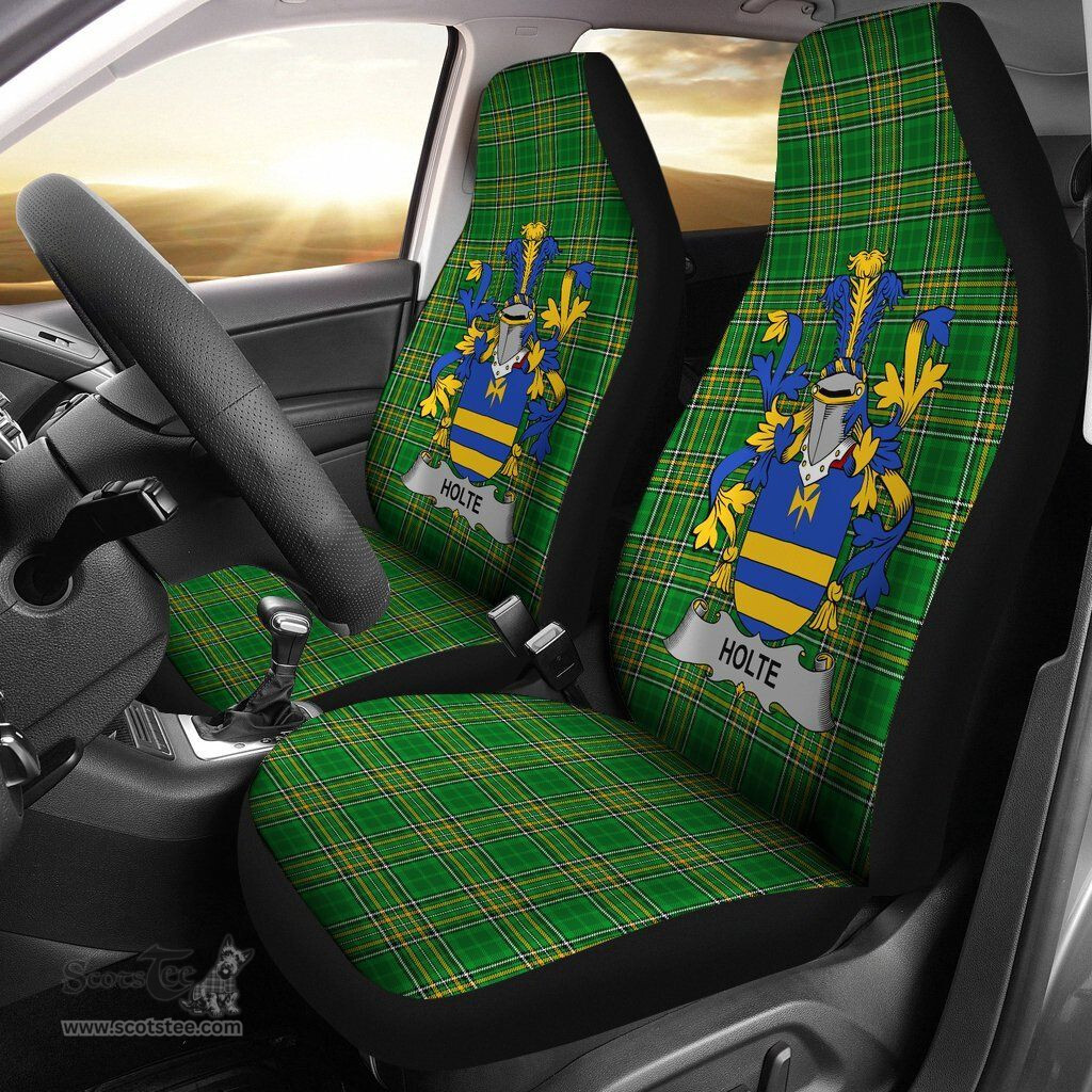 Irish Holte or Holt Coat of Arms Family Crest Ireland Car Seat Cover Irish National Tartan Irish County Car Seat Cover