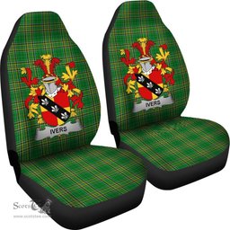 Irish Ivers Coat of Arms Family Crest Ireland Car Seat Cover Irish National Tartan Irish County Car Seat Cover