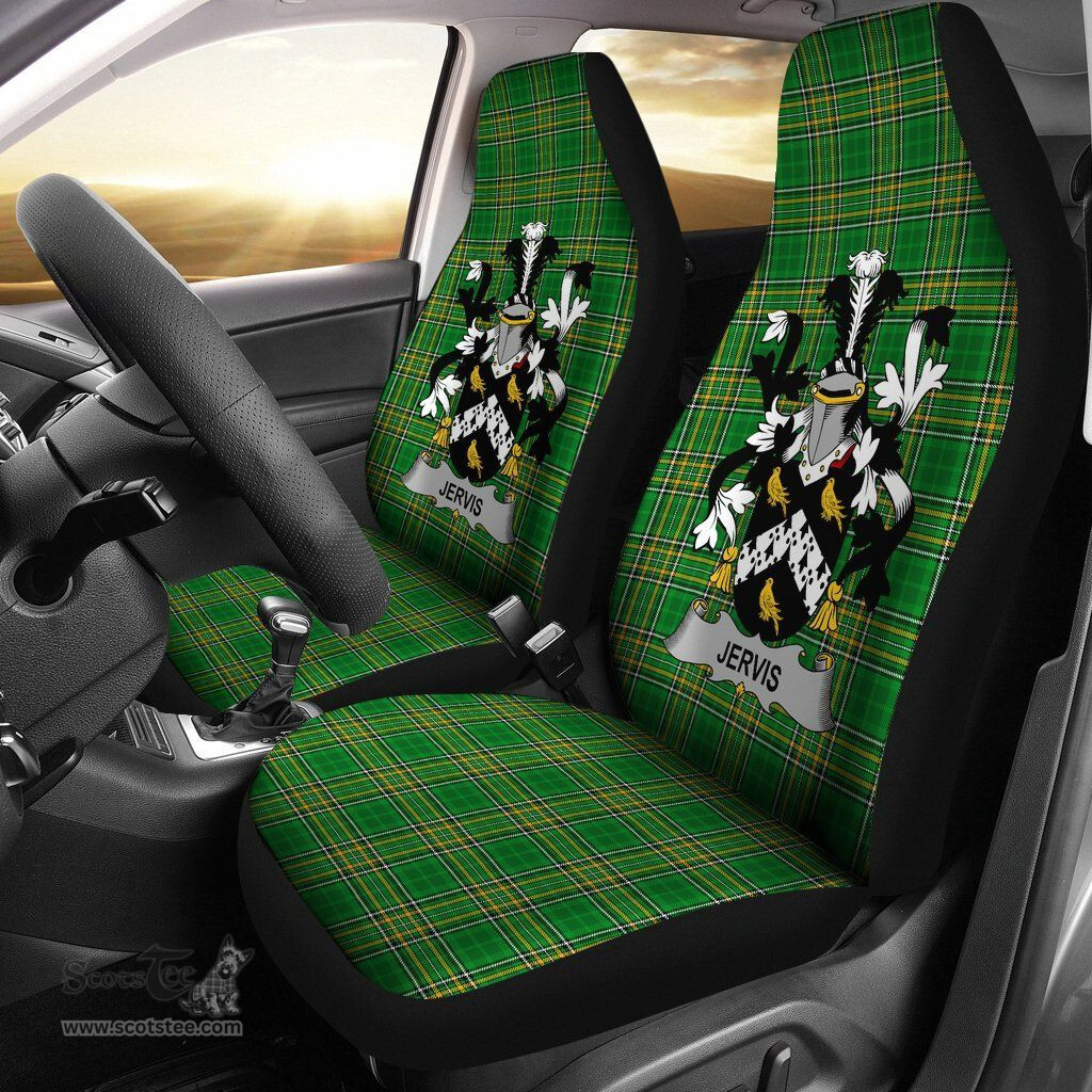 Irish Jervis or Jarvis Coat of Arms Family Crest Ireland Car Seat Cover Irish National Tartan Irish County Car Seat Cover