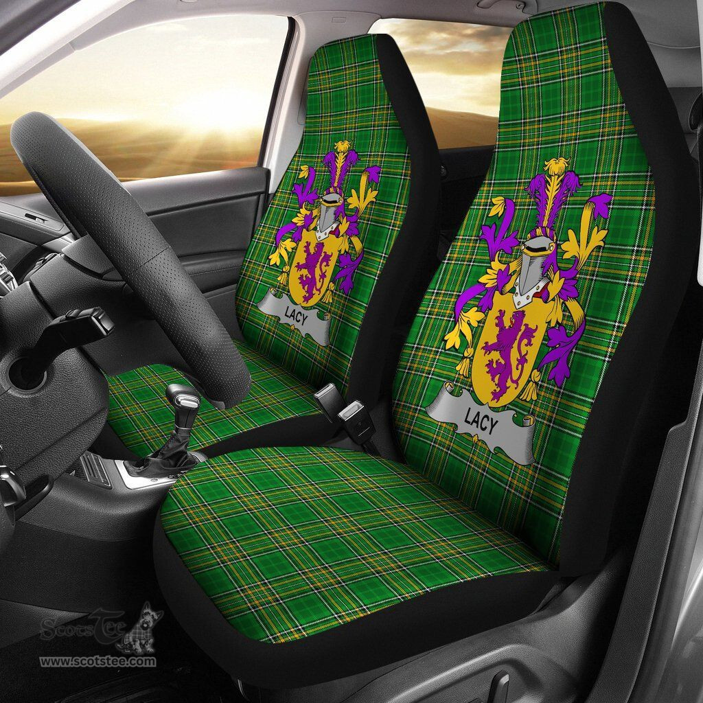 Irish Lacy or De Lacy Coat of Arms Family Crest Ireland Car Seat Cover Irish National Tartan Irish County Car Seat Cover