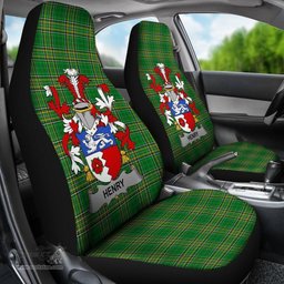 Irish Henry or O'Henry Coat of Arms Family Crest Ireland Car Seat Cover Irish National Tartan Irish County Car Seat Cover