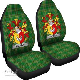 Irish George Coat of Arms Family Crest Ireland Car Seat Cover Irish National Tartan Irish County Car Seat Cover