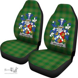 Irish Holligan or O'Halligan Coat of Arms Family Crest Ireland Car Seat Cover Irish National Tartan Irish County Car Seat Cover