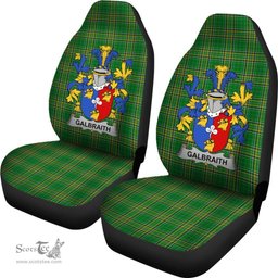 Irish Galbraith Coat of Arms Family Crest Ireland Car Seat Cover Irish National Tartan Irish County Car Seat Cover