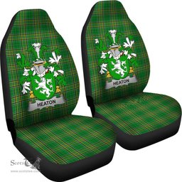 Irish Heaton Coat of Arms Family Crest Ireland Car Seat Cover Irish National Tartan Irish County Car Seat Cover