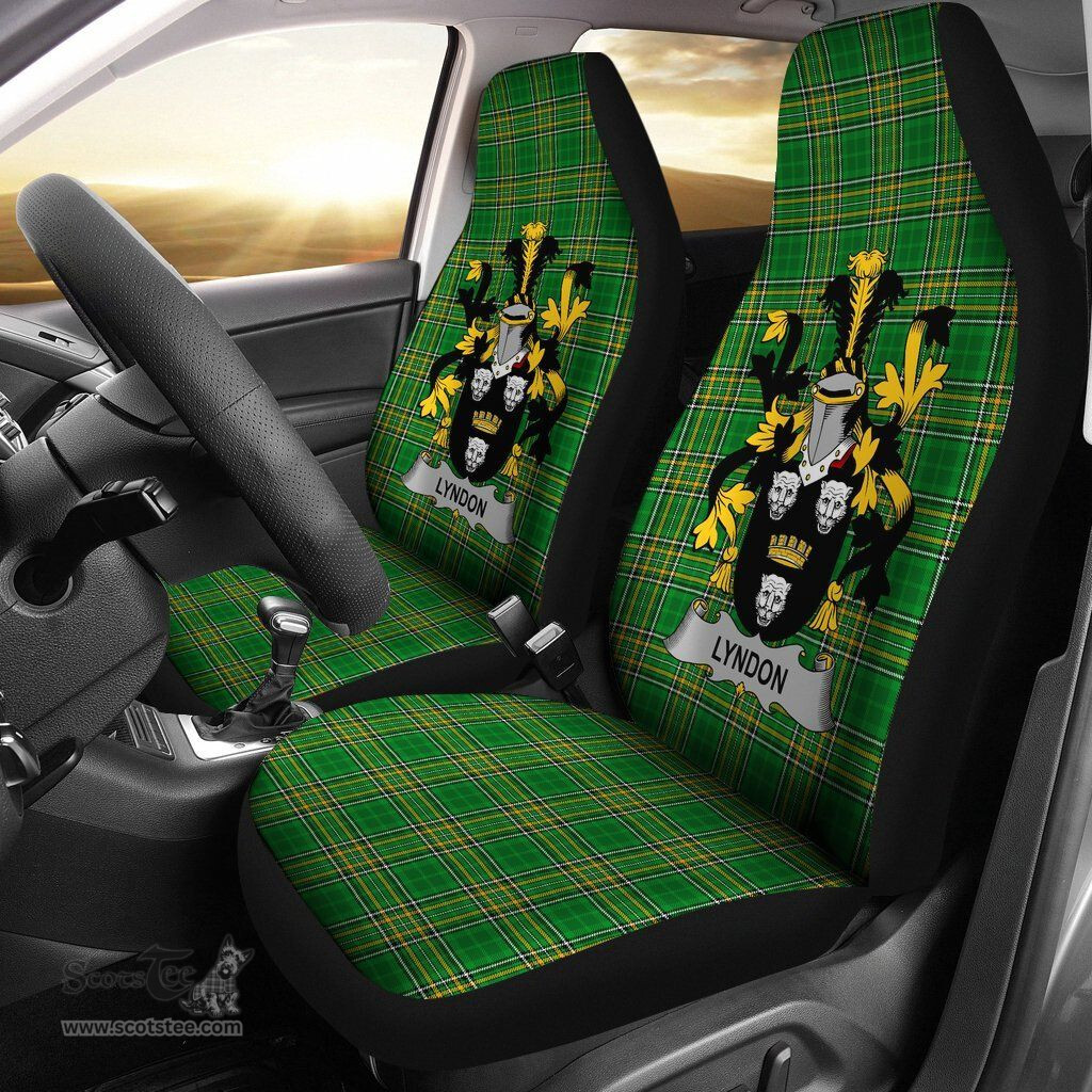 Irish Lyndon or Gindon Coat of Arms Family Crest Ireland Car Seat Cover Irish National Tartan Irish County Car Seat Cover