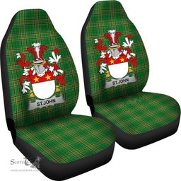 Irish St.John Coat of Arms Family Crest Ireland Car Seat Cover Irish National Tartan Irish County Car Seat Cover