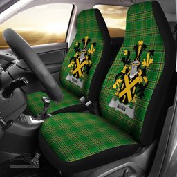 Irish Nunn Coat of Arms Family Crest Ireland Car Seat Cover Irish National Tartan Irish County Car Seat Cover