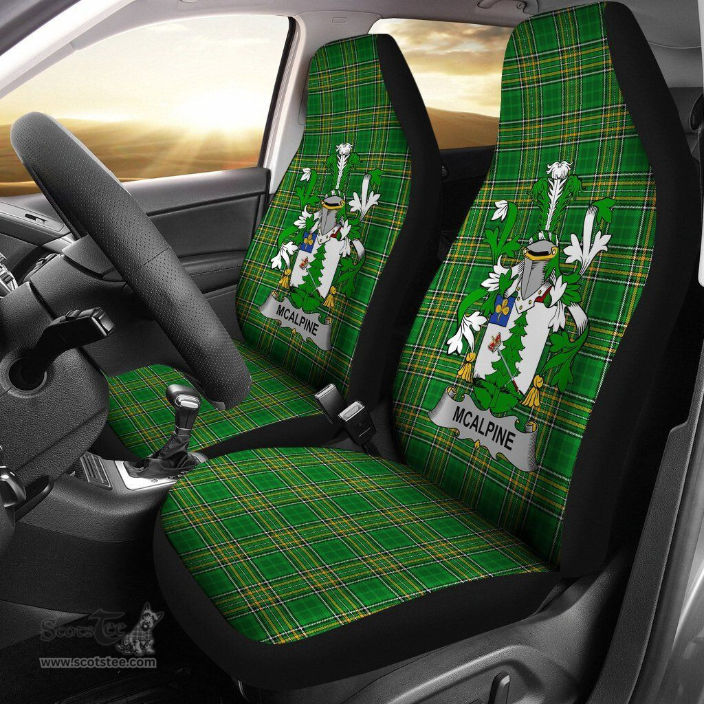 Irish McAlpine or MacAlpin Coat of Arms Family Crest Ireland Car Seat Cover Irish National Tartan Irish County Car Seat Cover