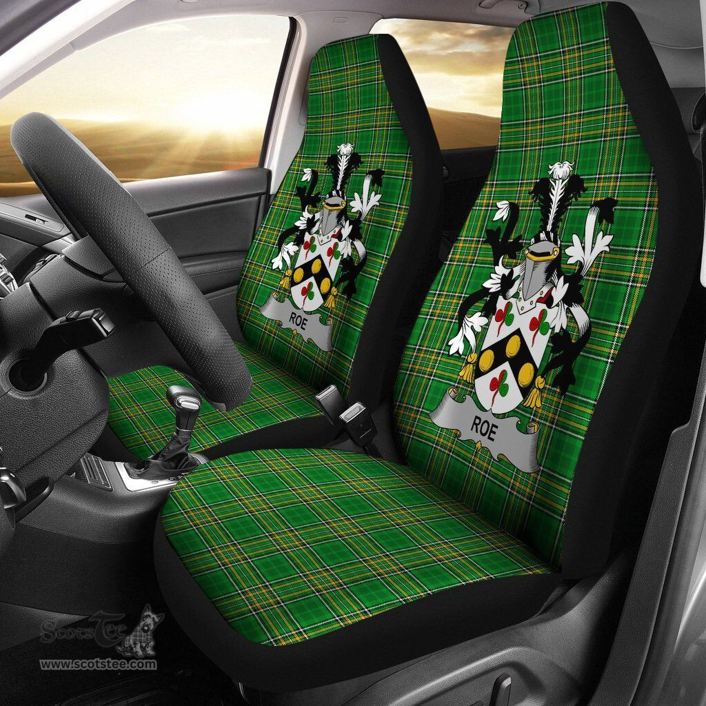 Irish Roe Coat of Arms Family Crest Ireland Car Seat Cover Irish National Tartan Irish County Car Seat Cover