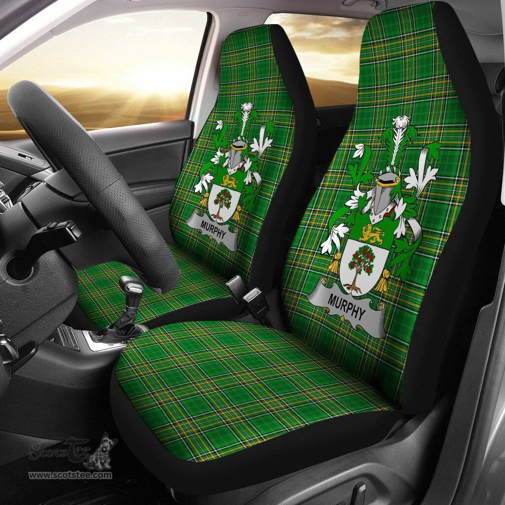 Irish Murphy (Wexford) Coat of Arms Family Crest Ireland Car Seat Cover Irish National Tartan Irish County Car Seat Cover