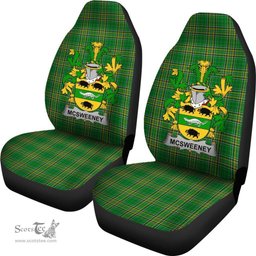 Irish McSweeney Coat of Arms Family Crest Ireland Car Seat Cover Irish National Tartan Irish County Car Seat Cover