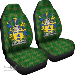 Irish McCausland Coat of Arms Family Crest Ireland Car Seat Cover Irish National Tartan Irish County Car Seat Cover