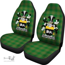 Irish Margetson Coat of Arms Family Crest Ireland Car Seat Cover Irish National Tartan Irish County Car Seat Cover