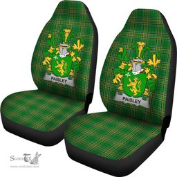 Irish Paisley Coat of Arms Family Crest Ireland Car Seat Cover Irish National Tartan Irish County Car Seat Cover