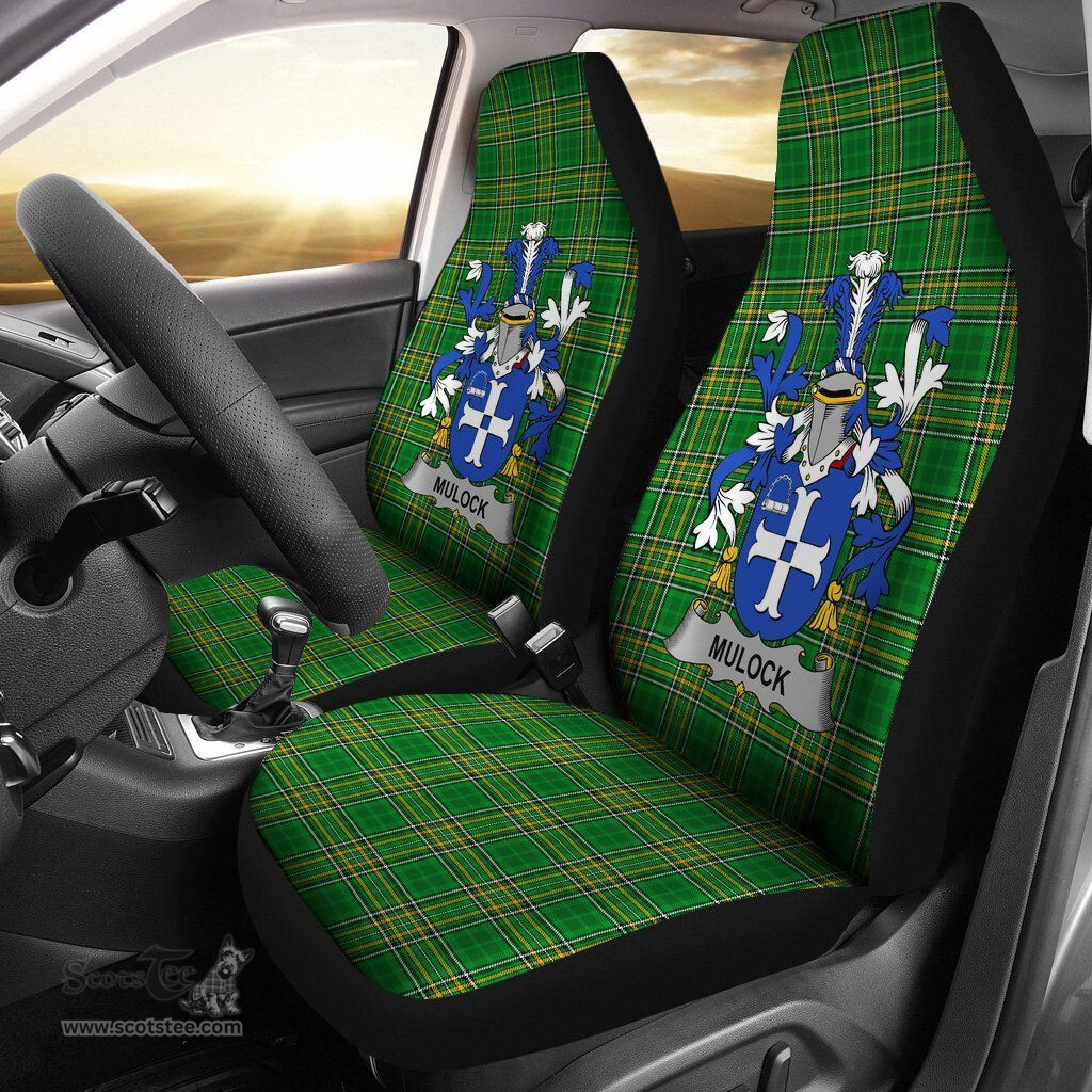 Irish Mulock or Mullock Coat of Arms Family Crest Ireland Car Seat Cover Irish National Tartan Irish County Car Seat Cover