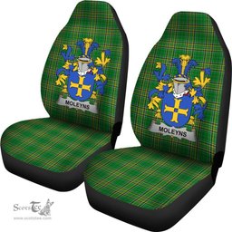 Irish Moleyns Coat of Arms Family Crest Ireland Car Seat Cover Irish National Tartan Irish County Car Seat Cover