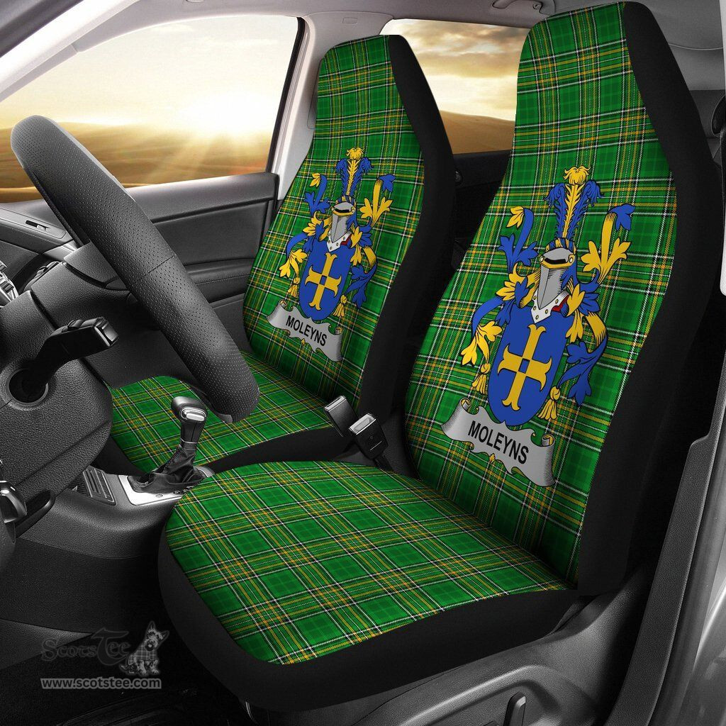 Irish Moleyns Coat of Arms Family Crest Ireland Car Seat Cover Irish National Tartan Irish County Car Seat Cover